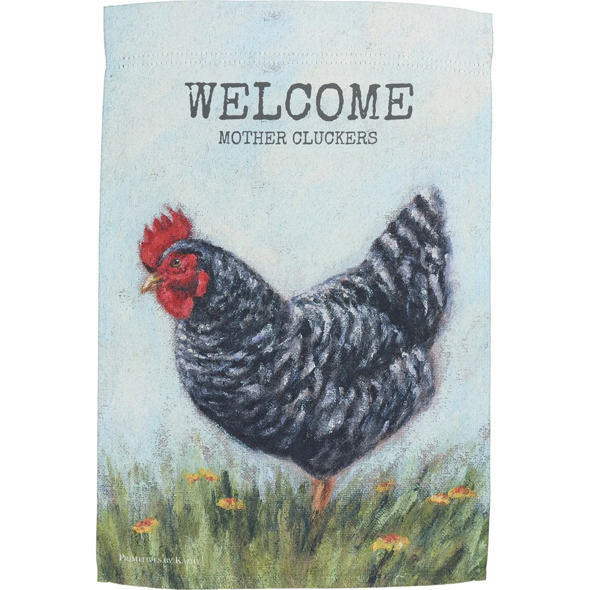 Welcome Mother Cluckers Chicken Garden Flag - Image 2