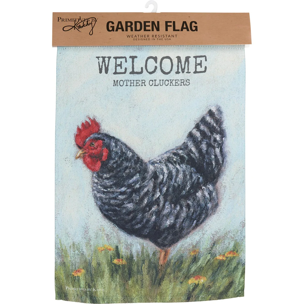 Welcome Mother Cluckers Chicken Garden Flag - Image 3