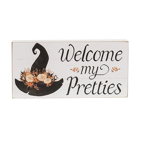 🧙♀️ 7 WITCHY DAYS DAY 7 ✨ Welcome My Pretties Floral Witch Hat Box Sign - Image 2