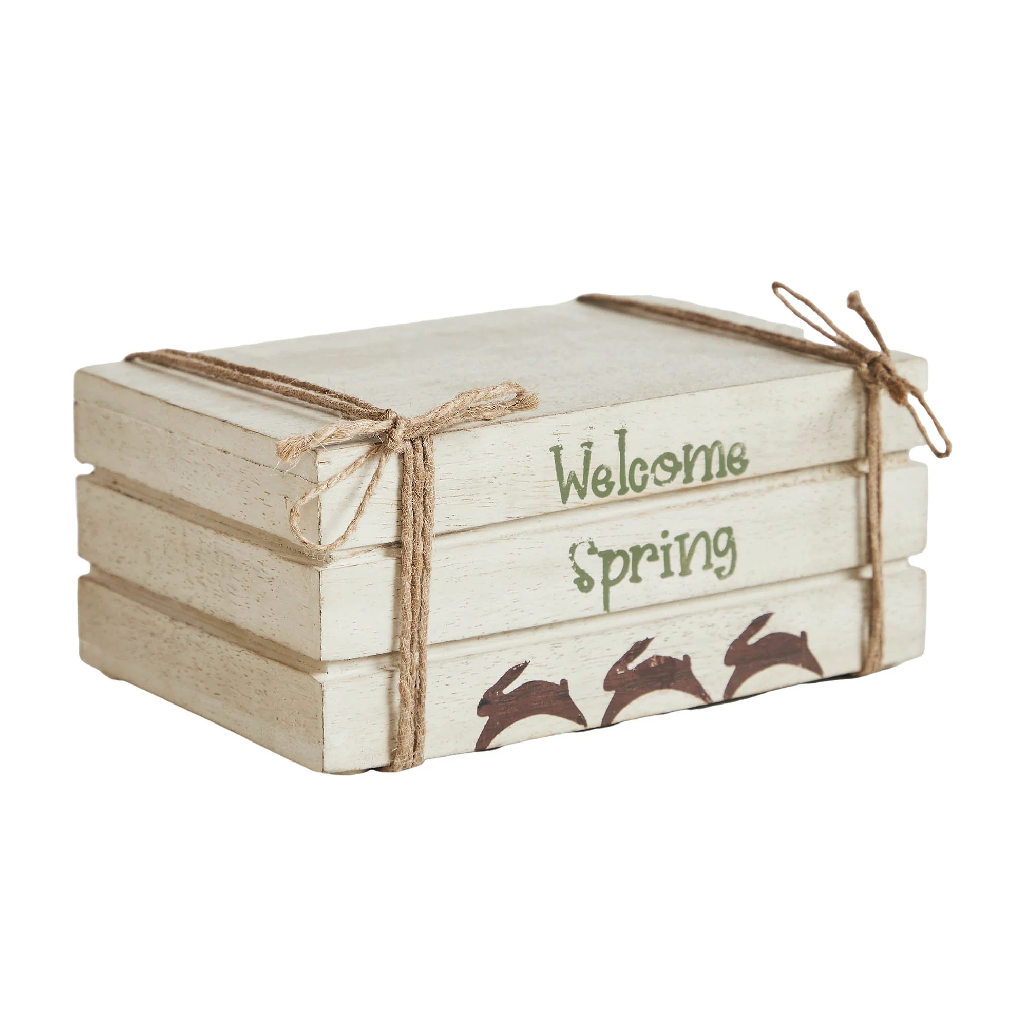 Welcome Spring Bunnies Faux Book Stack - Image 3