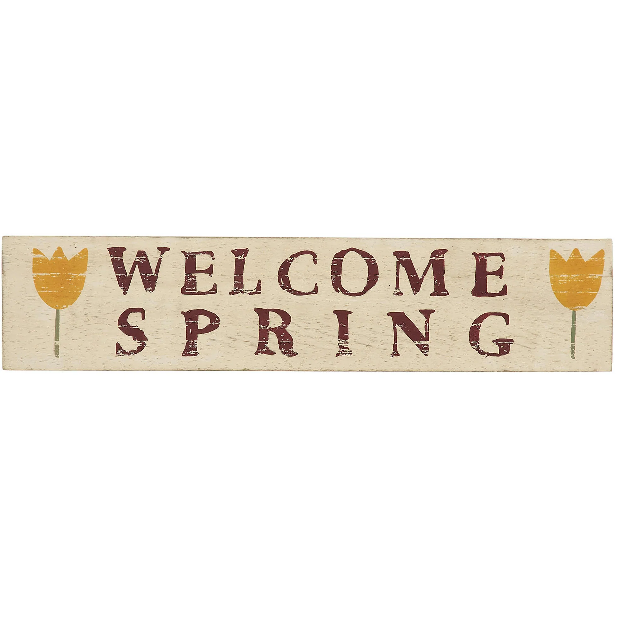 Welcome Spring Tulips 14" Wooden Sign - Image 3