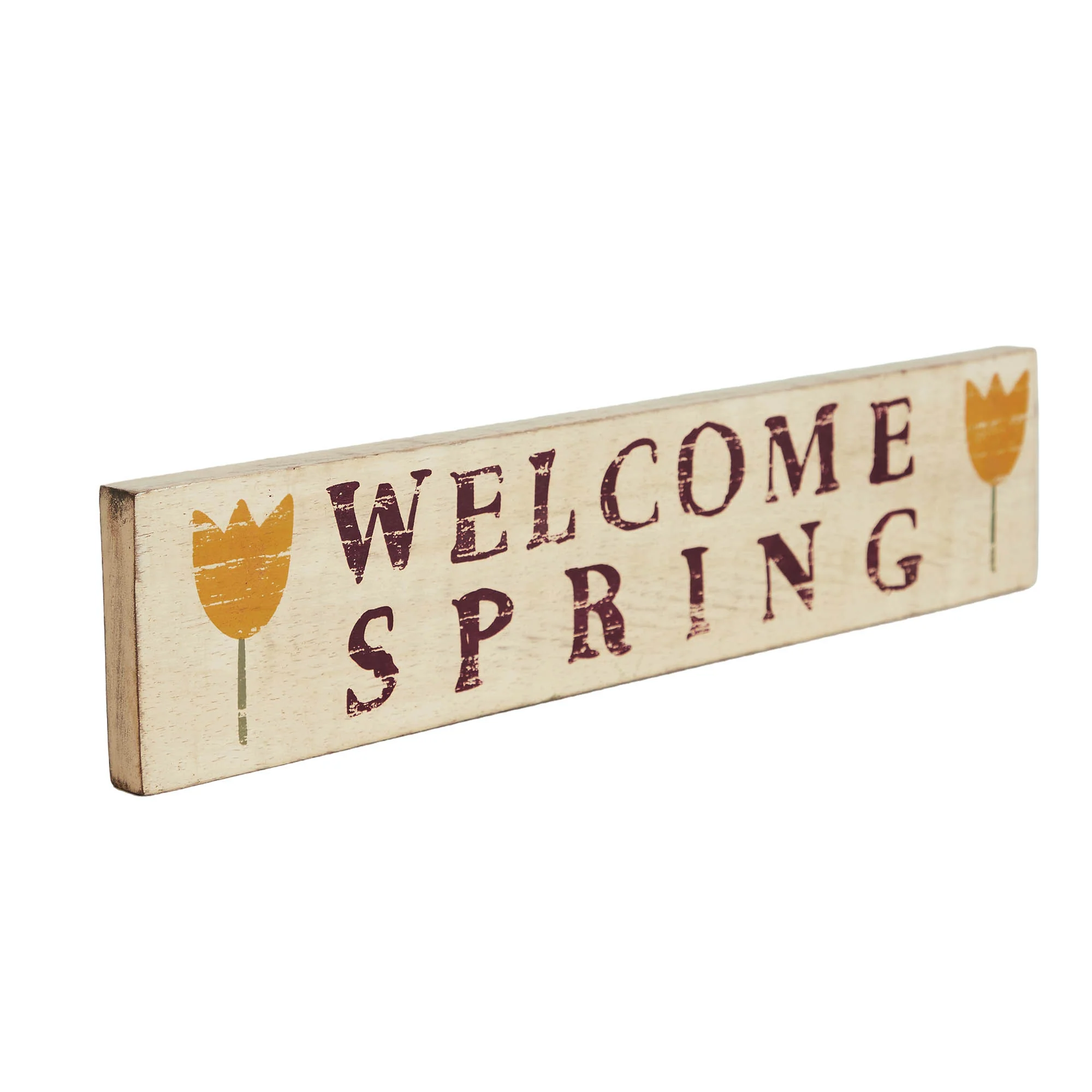 Welcome Spring Tulips 14" Wooden Sign - Image 4