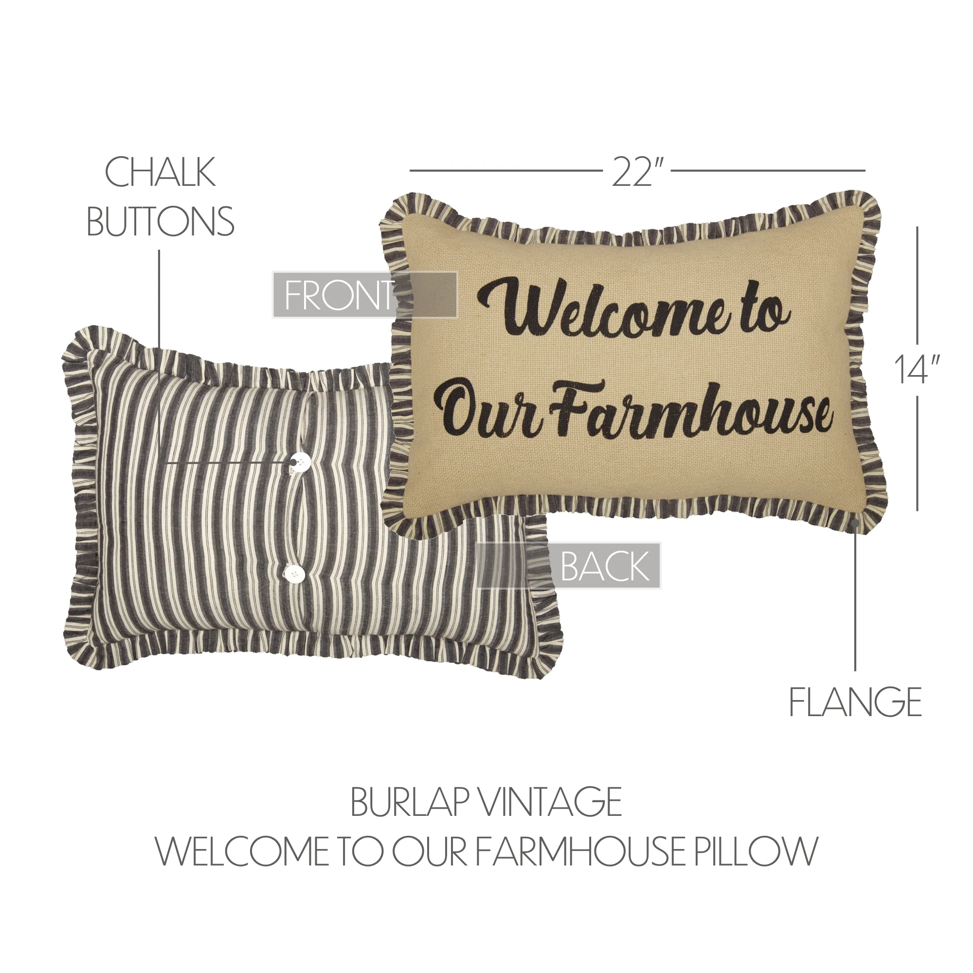 Welcome to Our Farmhouse Fringed Accent Pillow - Image 3