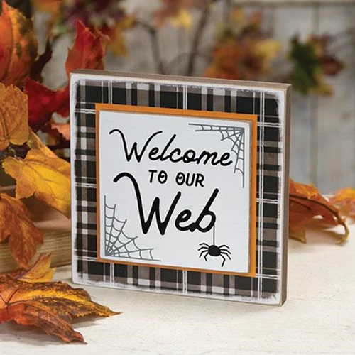 Welcome to Our Web Layered 7" Block Sign - Image 2