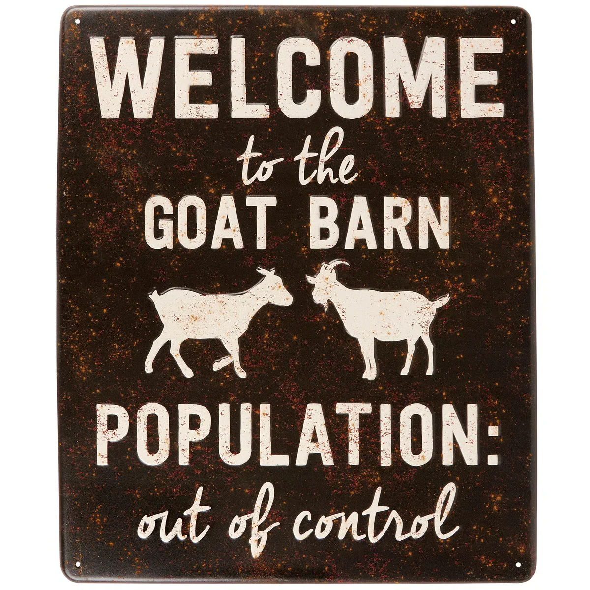 Welcome To The Goat Barn 19.5" Metal Sign