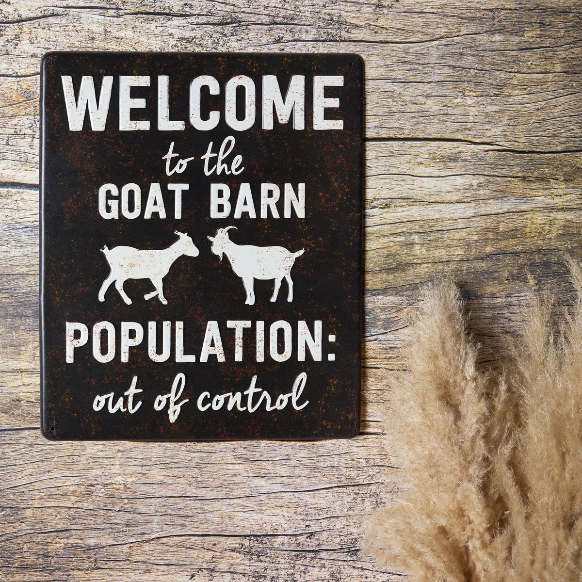 Welcome To The Goat Barn 19.5" Metal Sign - Image 2