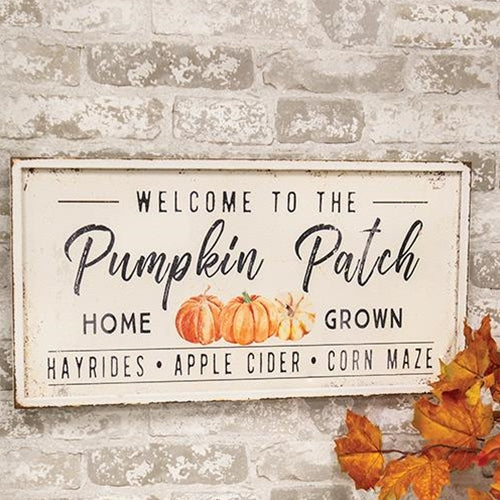 💙 Welcome To The Pumpkin Patch 24" Metal Sign