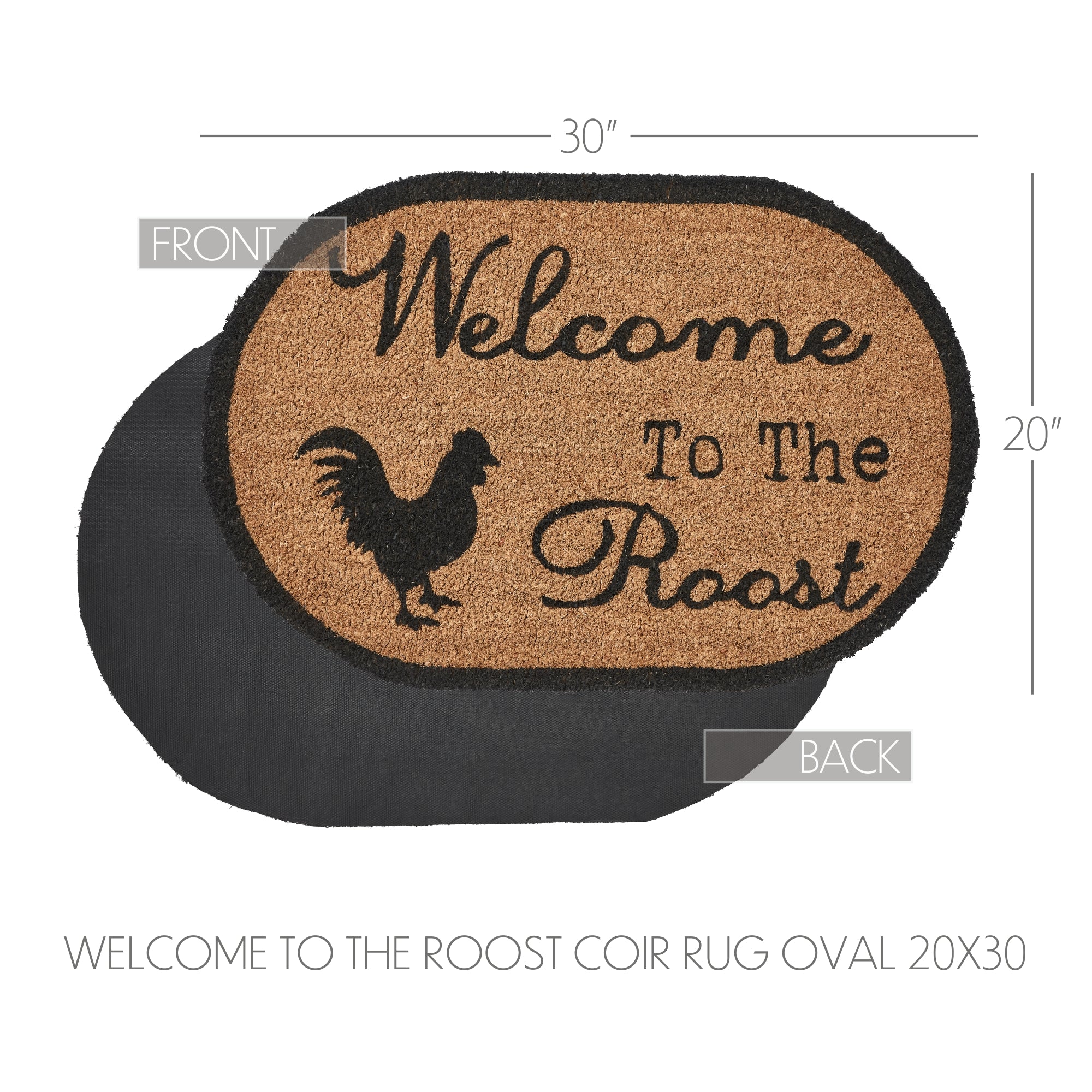 Welcome to the Roost Coir Oval Rug 20" x 30" - Image 4