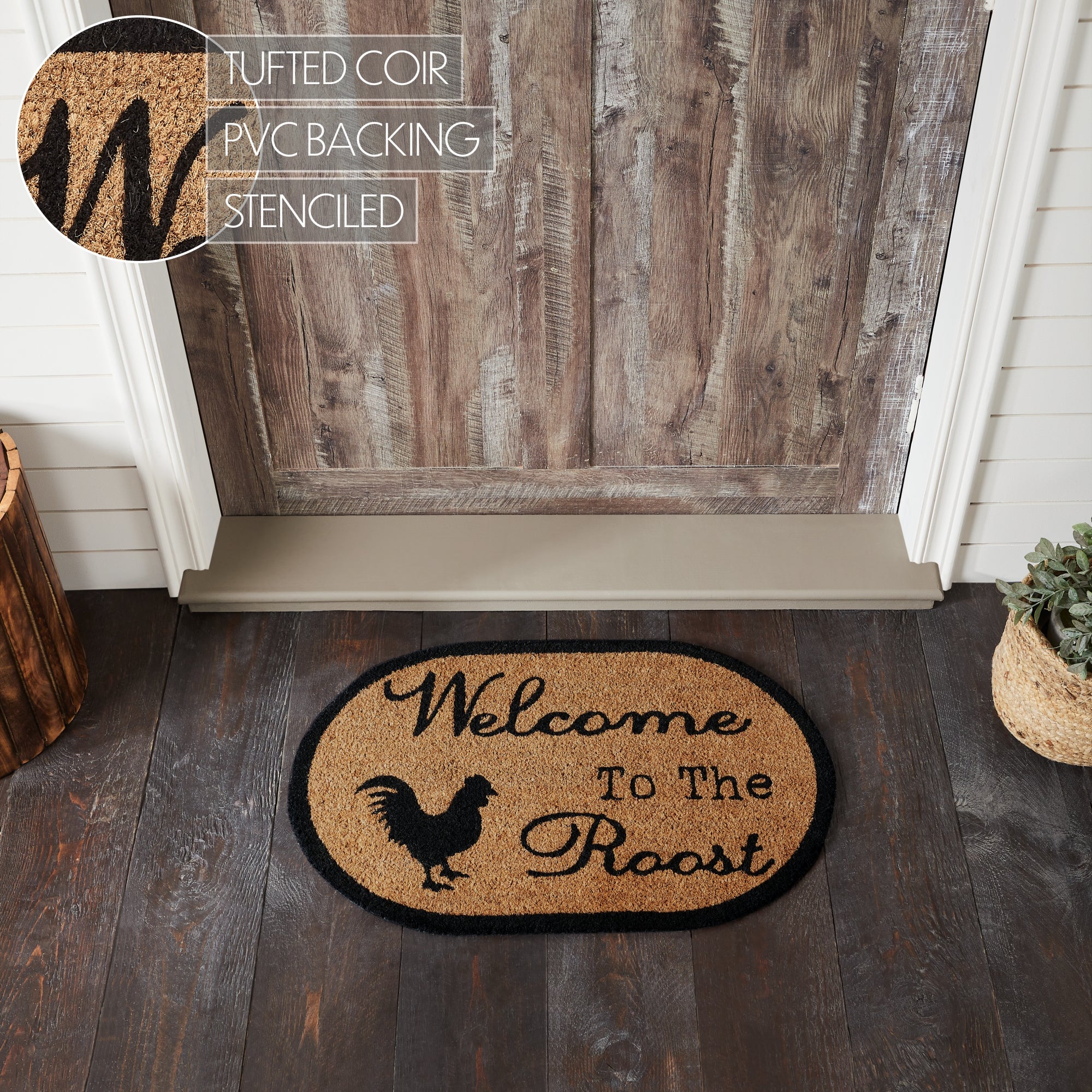 Welcome to the Roost Coir Oval Rug 20" x 30" - Image 6
