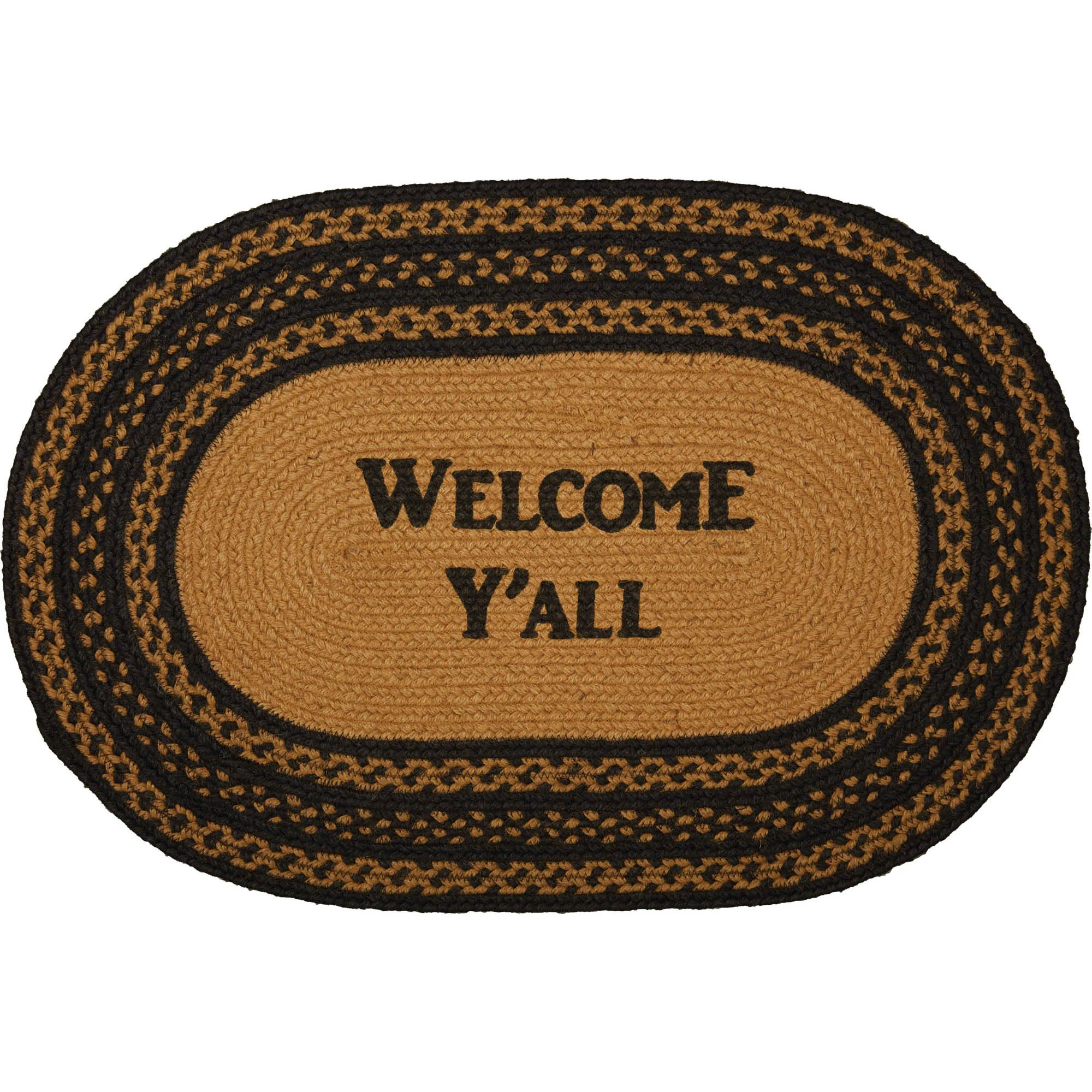 Welcome Y'All Jute Oval Stencil Rug 20" x 30" - Image 3