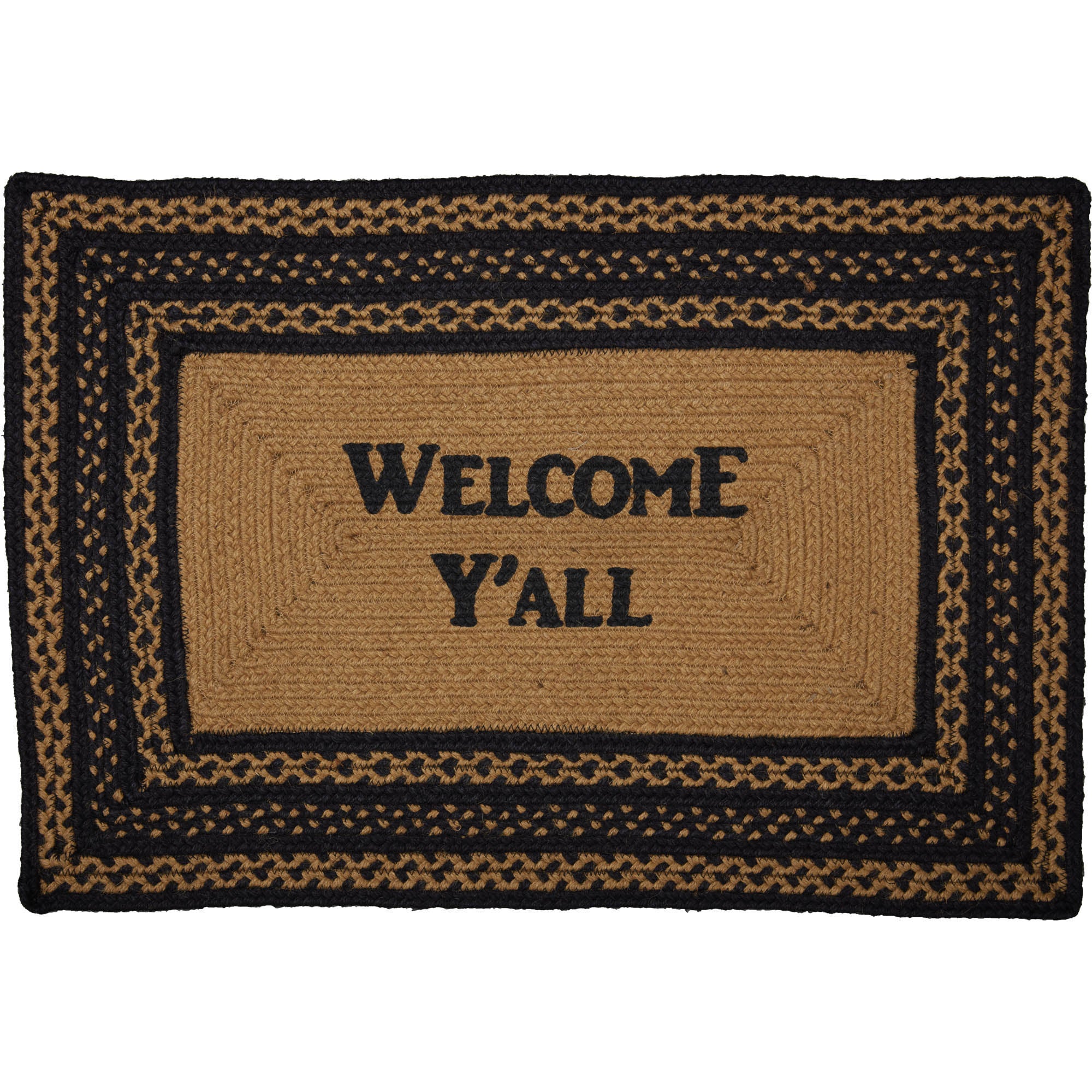 Welcome Y'All Jute Rectangle Stencil Rug 20" x 30" - Image 3