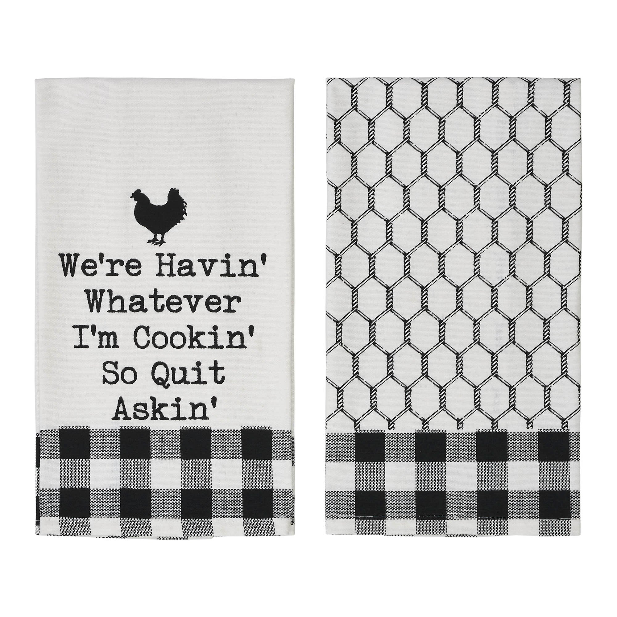 We're Havin' Whatever I'm Cookin Tea Towel Set of 2 - Image 3