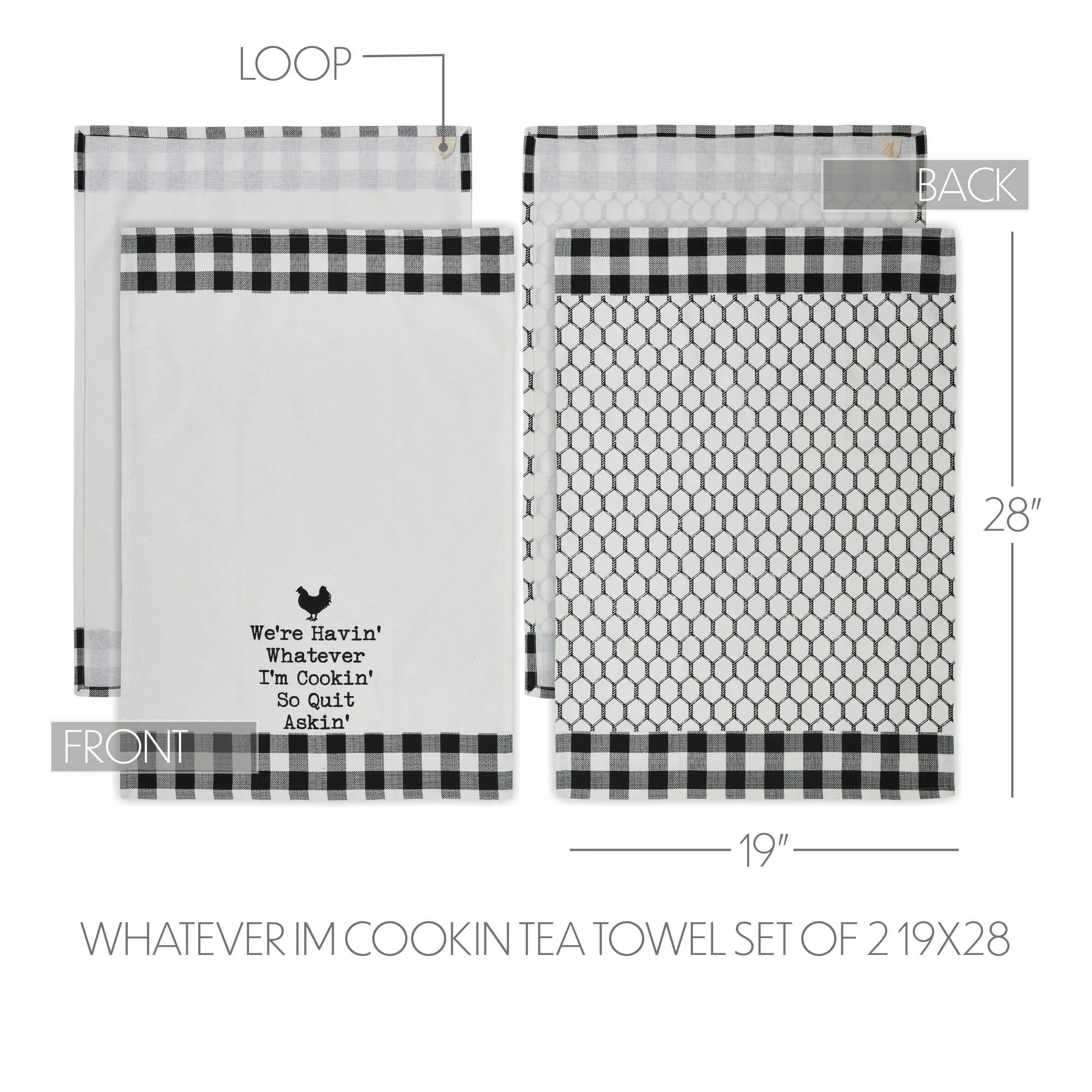We're Havin' Whatever I'm Cookin Tea Towel Set of 2 - Image 4