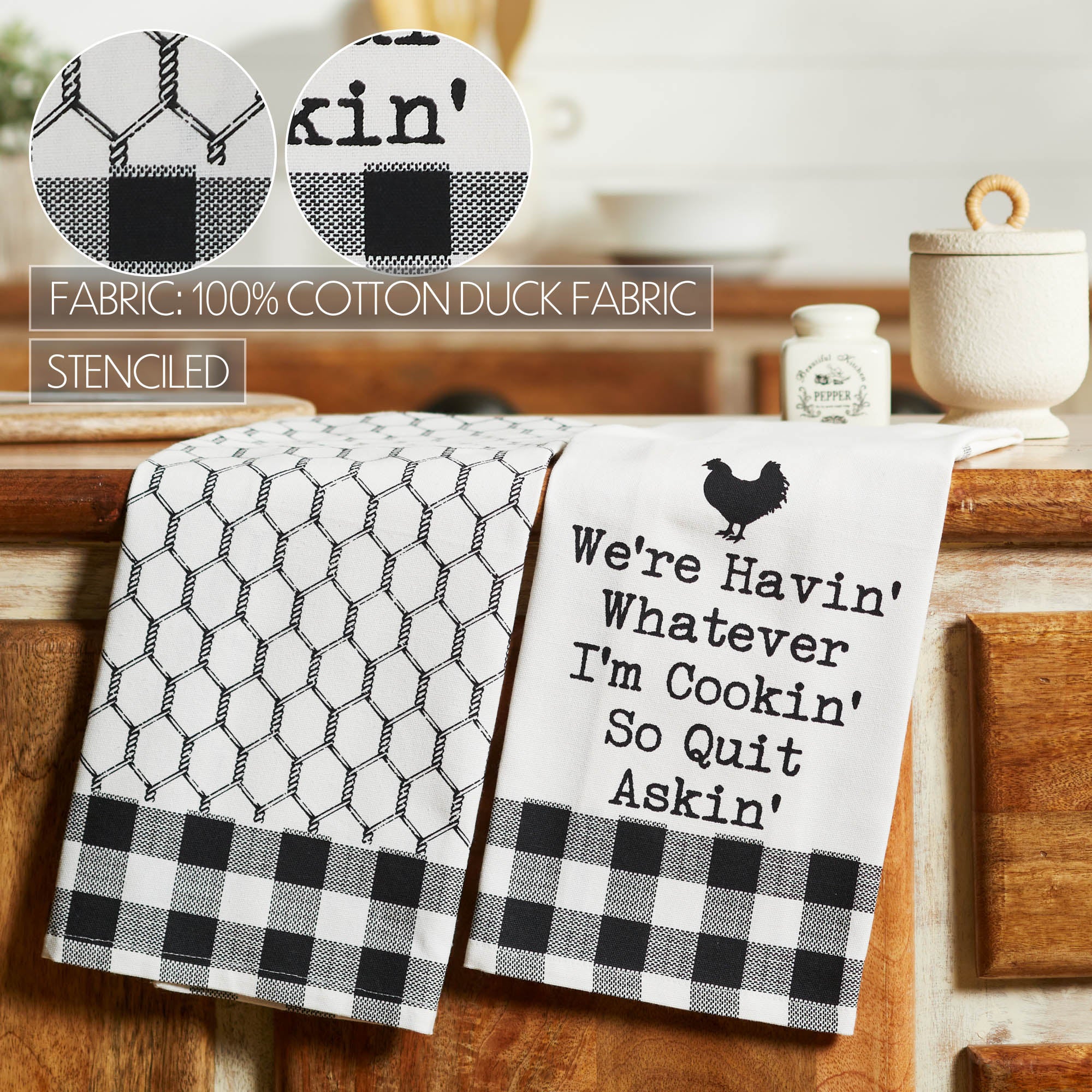 We're Havin' Whatever I'm Cookin Tea Towel Set of 2 - Image 5