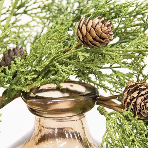 Western Cedar & Pinecone 10" Faux Evergreen Ring - Image 3
