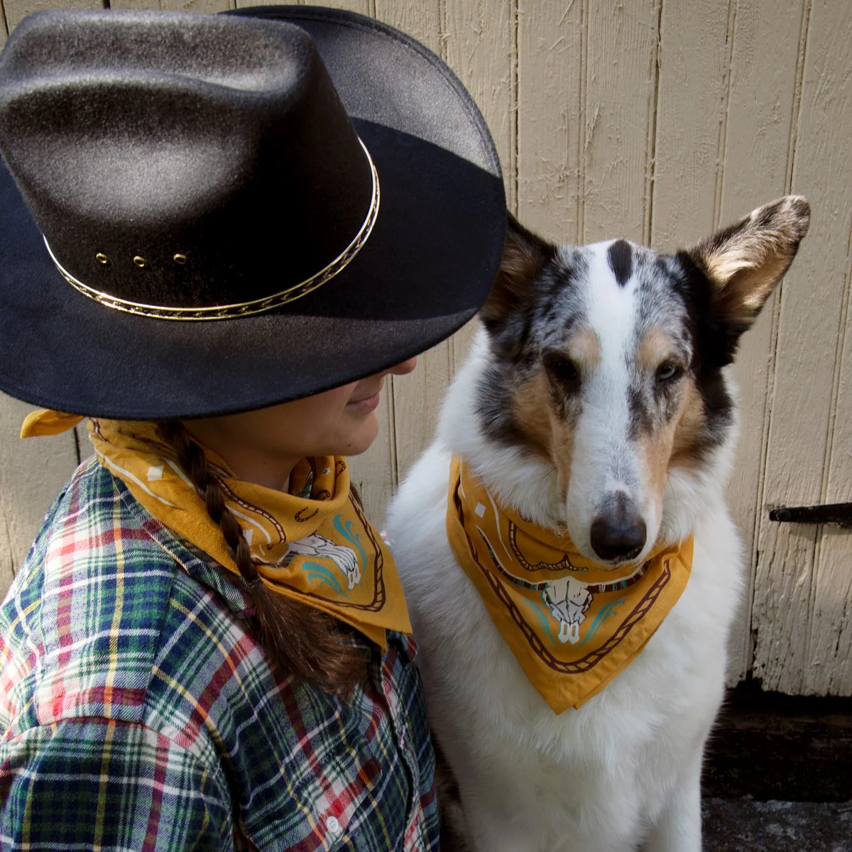 Western Hat and Boots Pattern Bandana - Image 2