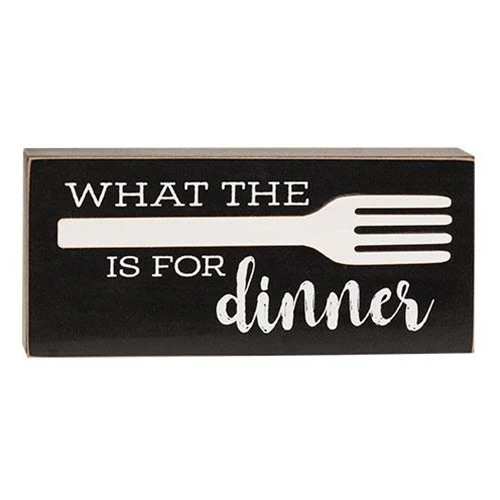 What the Fork is For Dinner 5" x 11" Box Sign