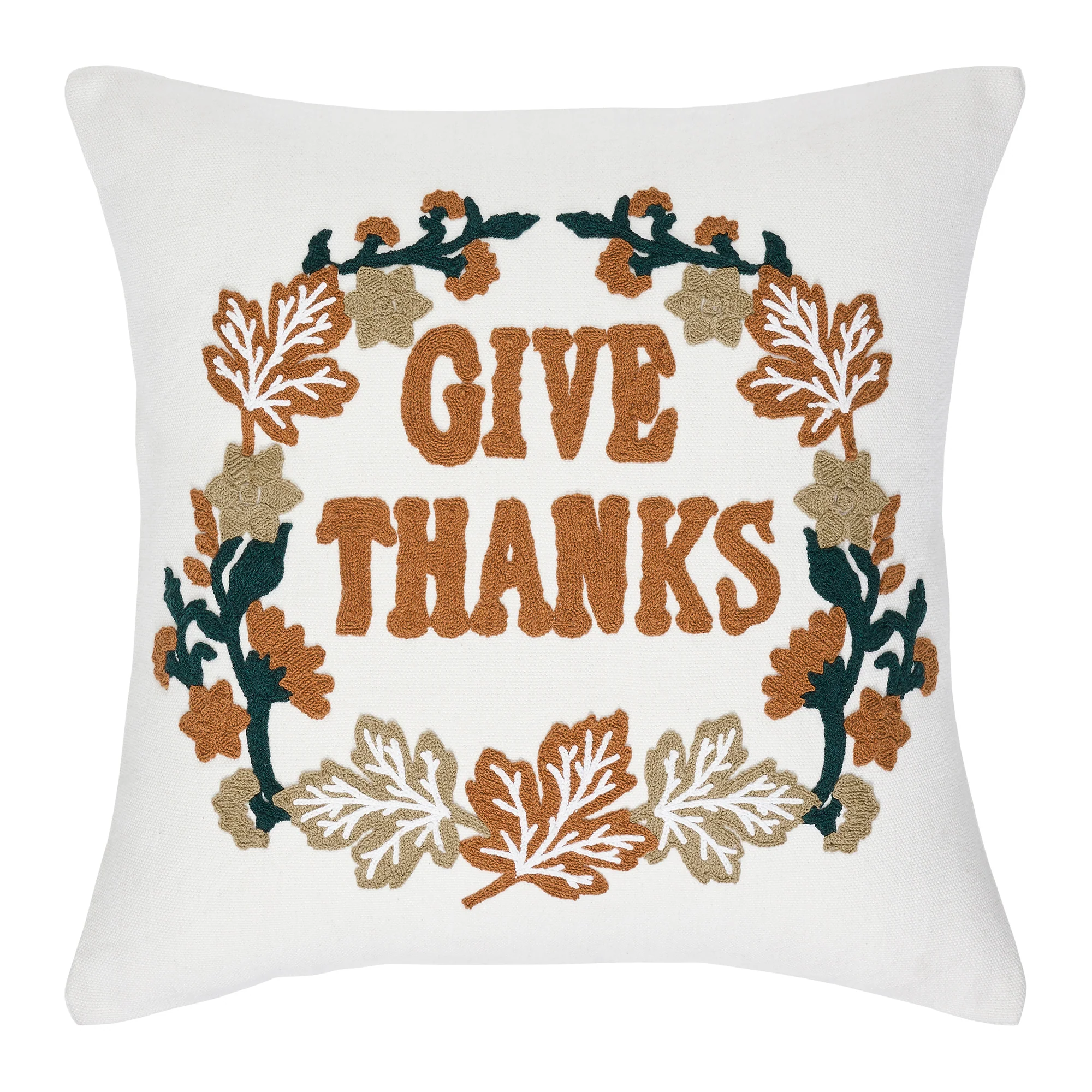 Wheat Plaid Give Thanks Pillow 18'' x 18'' - Image 3