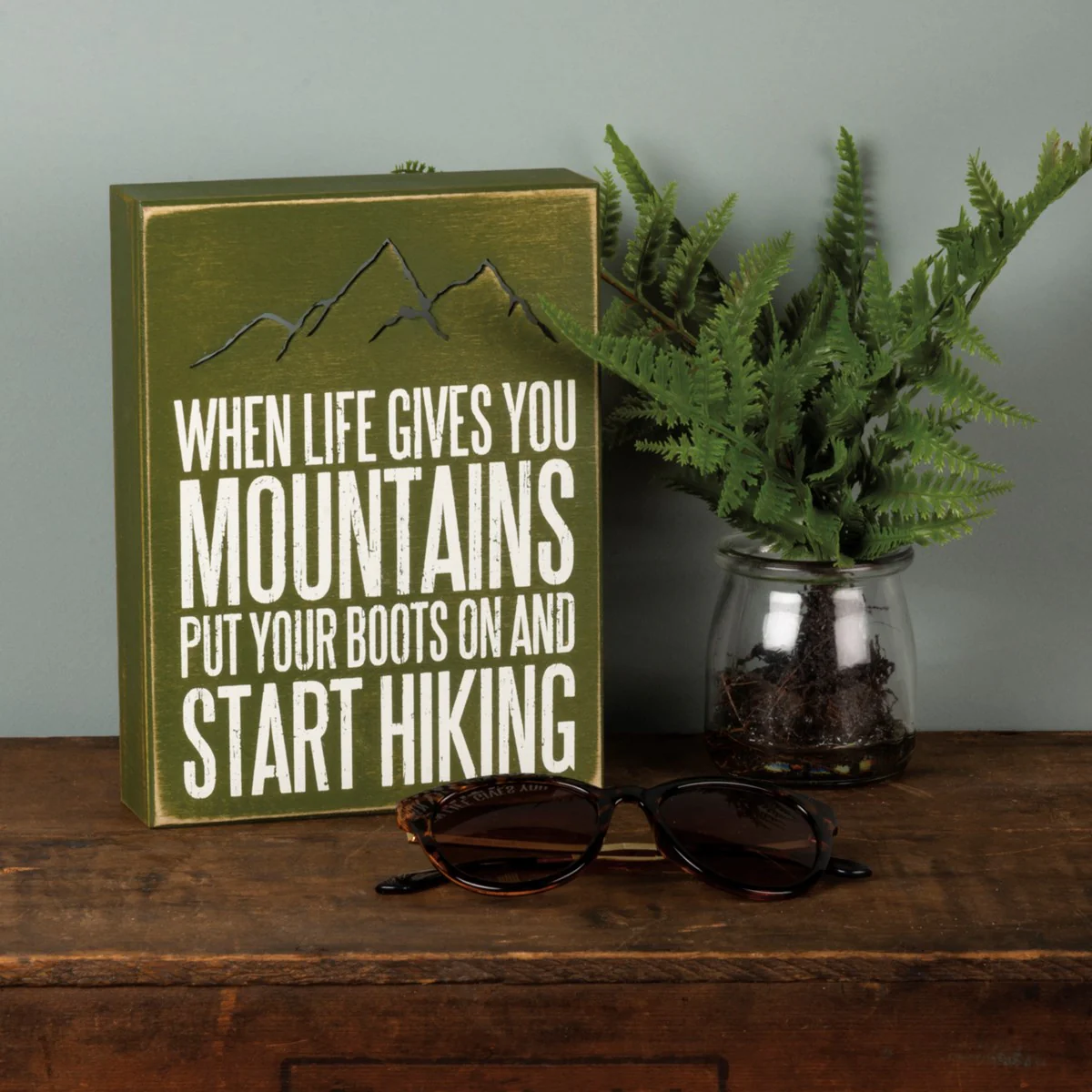 When Life Give You Mountains Start Hiking 8" Box Sign - Image 2