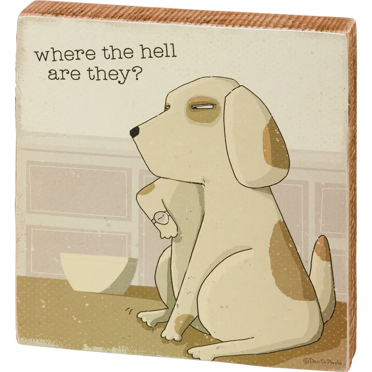 Where Are They ? Dog 5" Small Block Sign