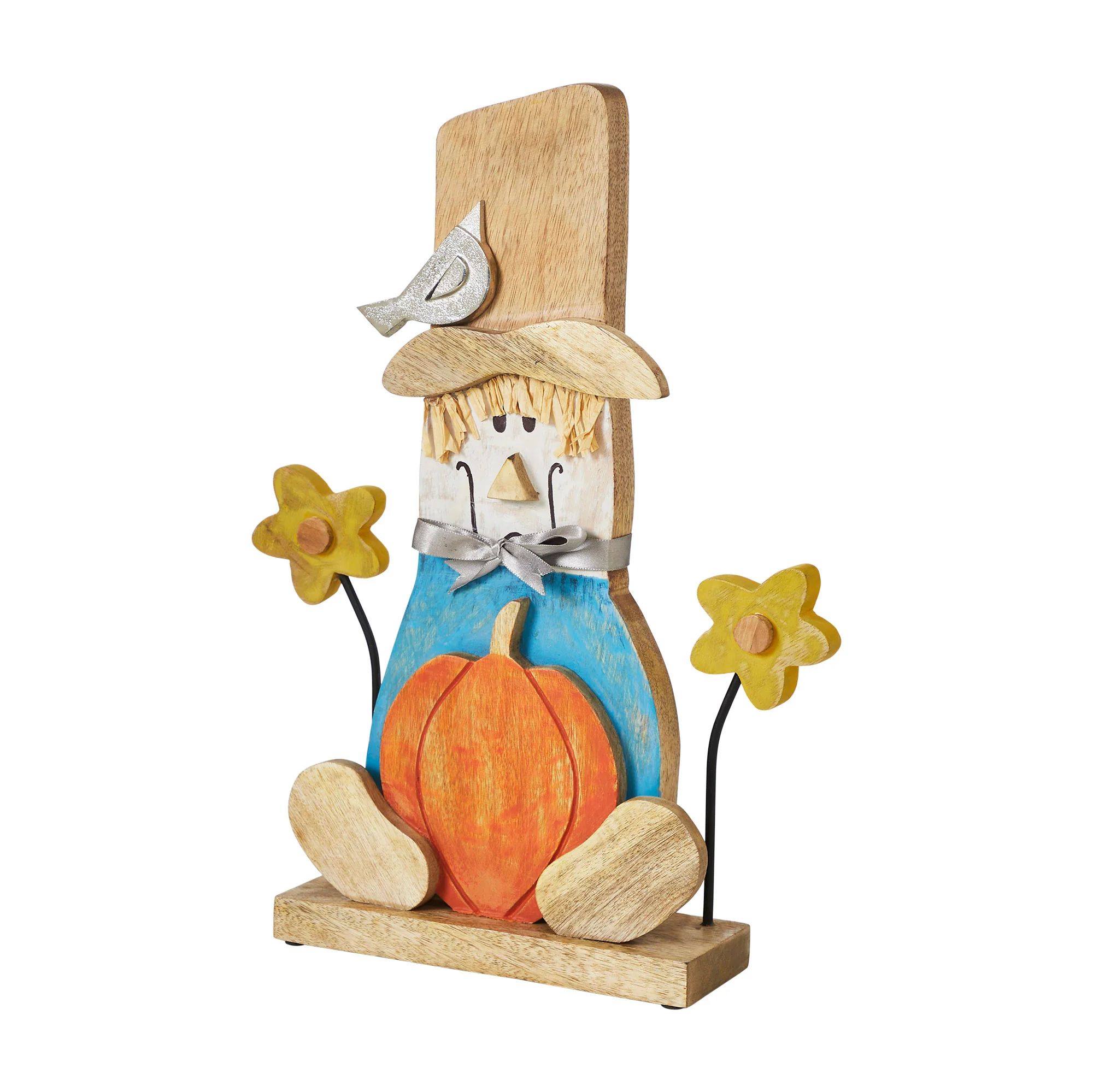 Whimsical Wooden Scarecrow 16.5" Figure - Image 2