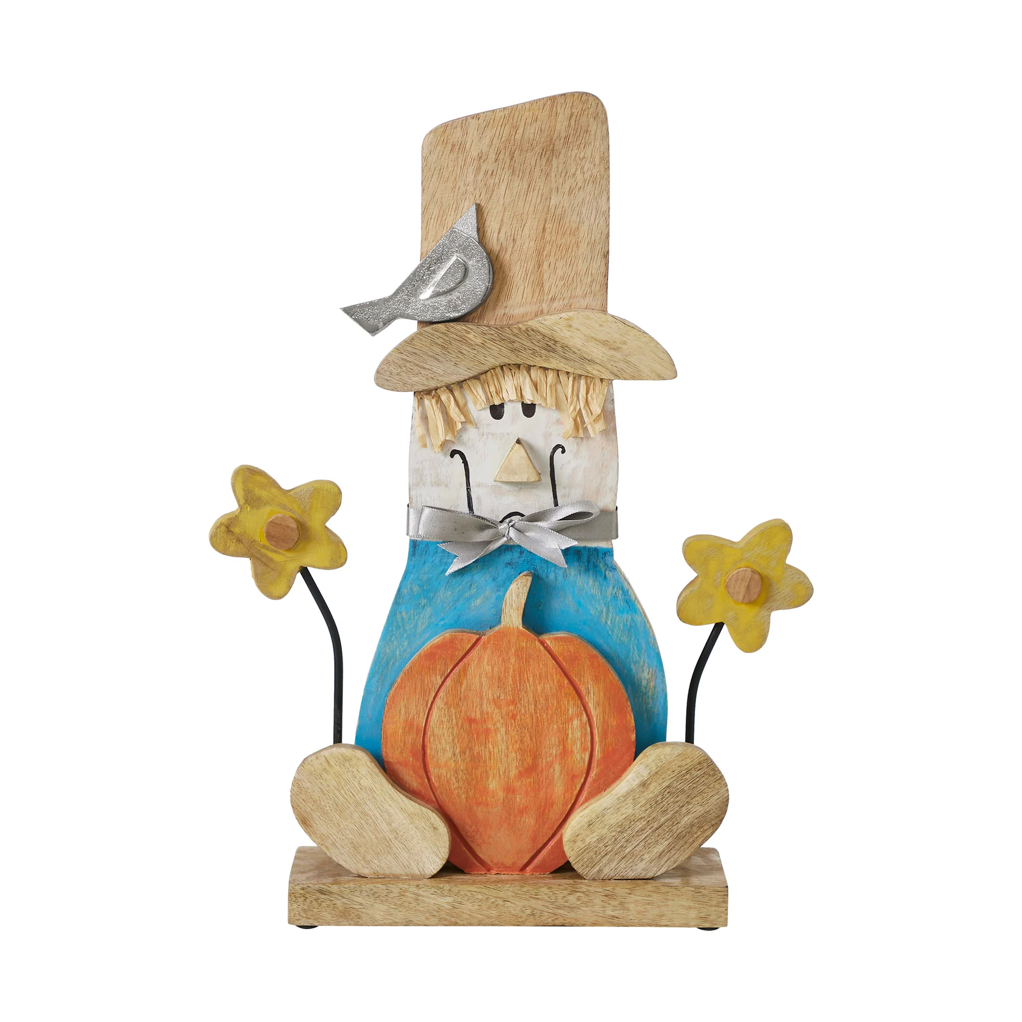 Whimsical Wooden Scarecrow 16.5" Figure - Image 3