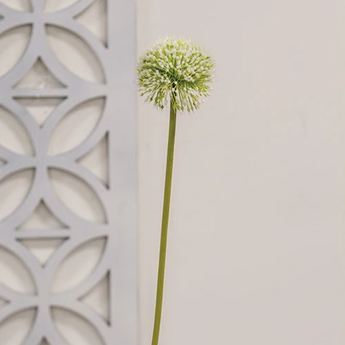 White Allium Ball 19" Faux Floral Spray - Image 2