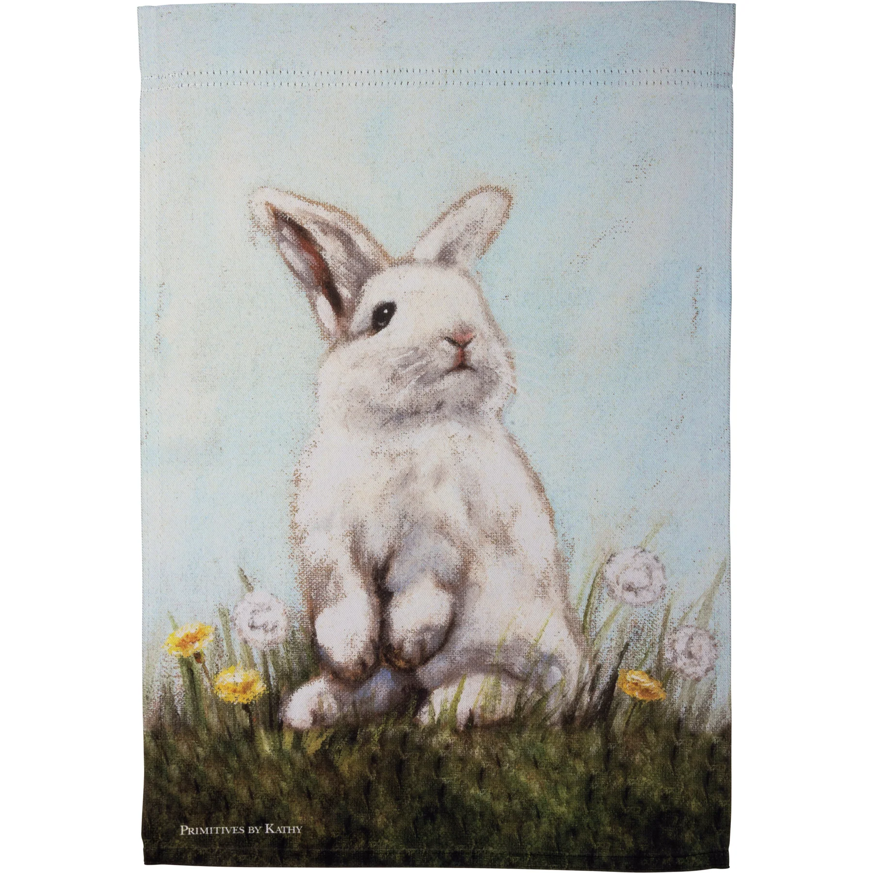 💙 White Baby Bunny Garden Flag - Image 2