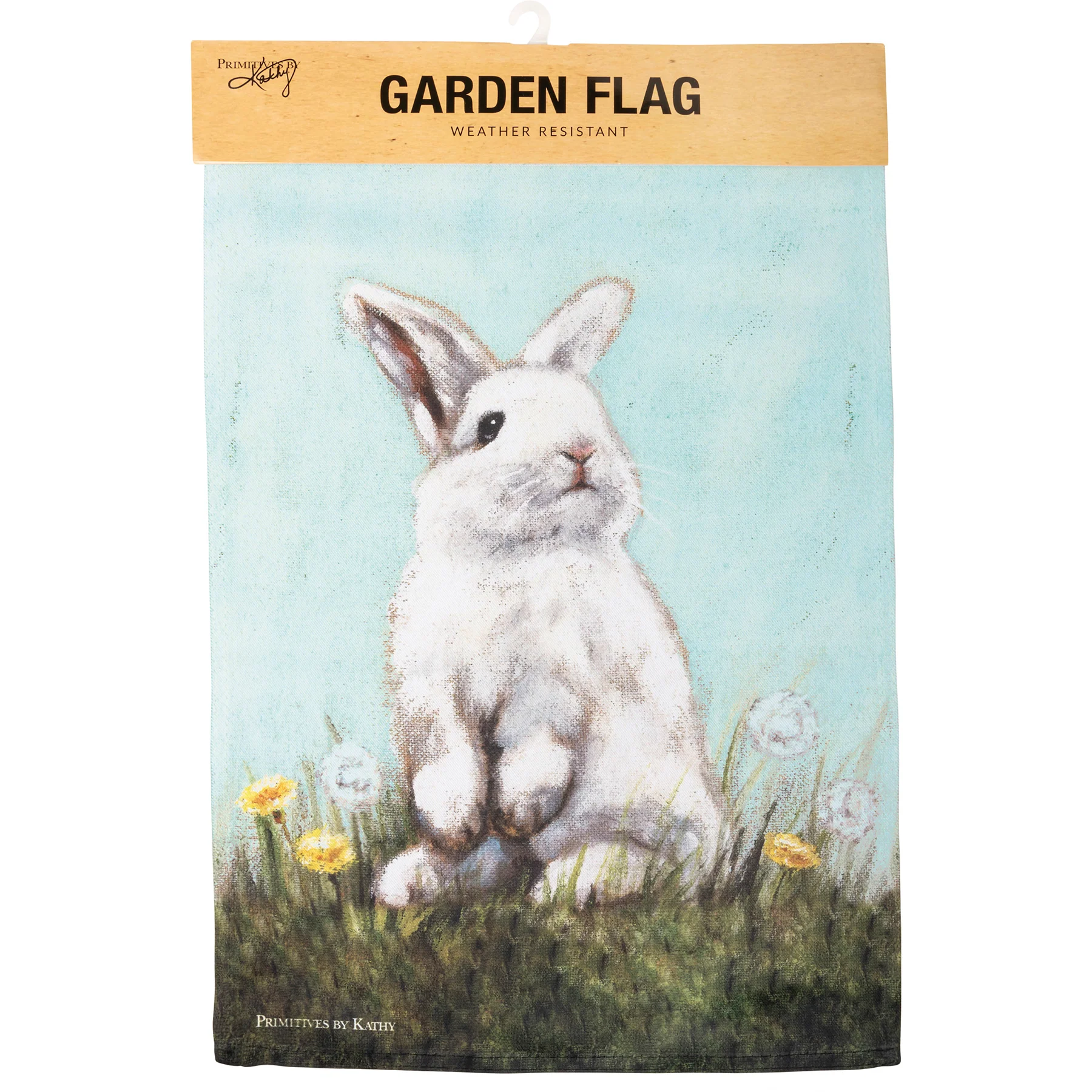 💙 White Baby Bunny Garden Flag - Image 3