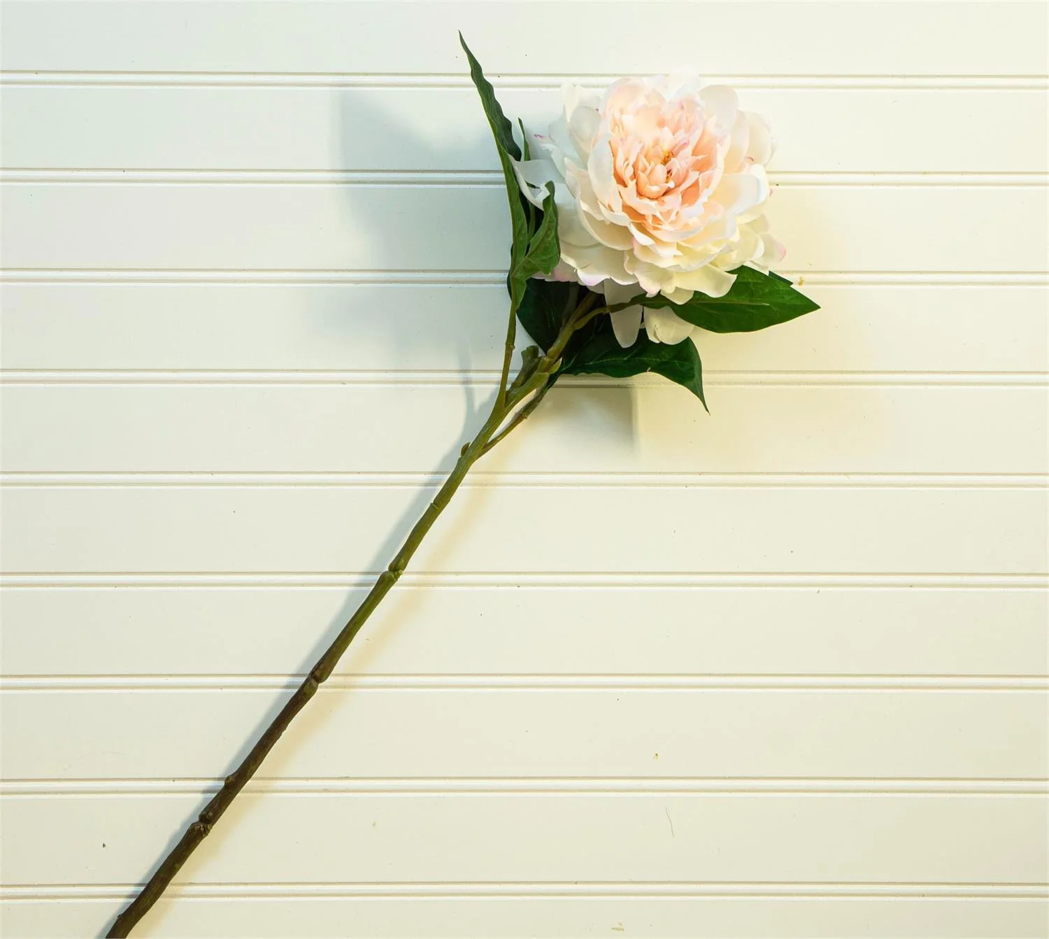 White Blush Peony 23" Faux Floral Pick
