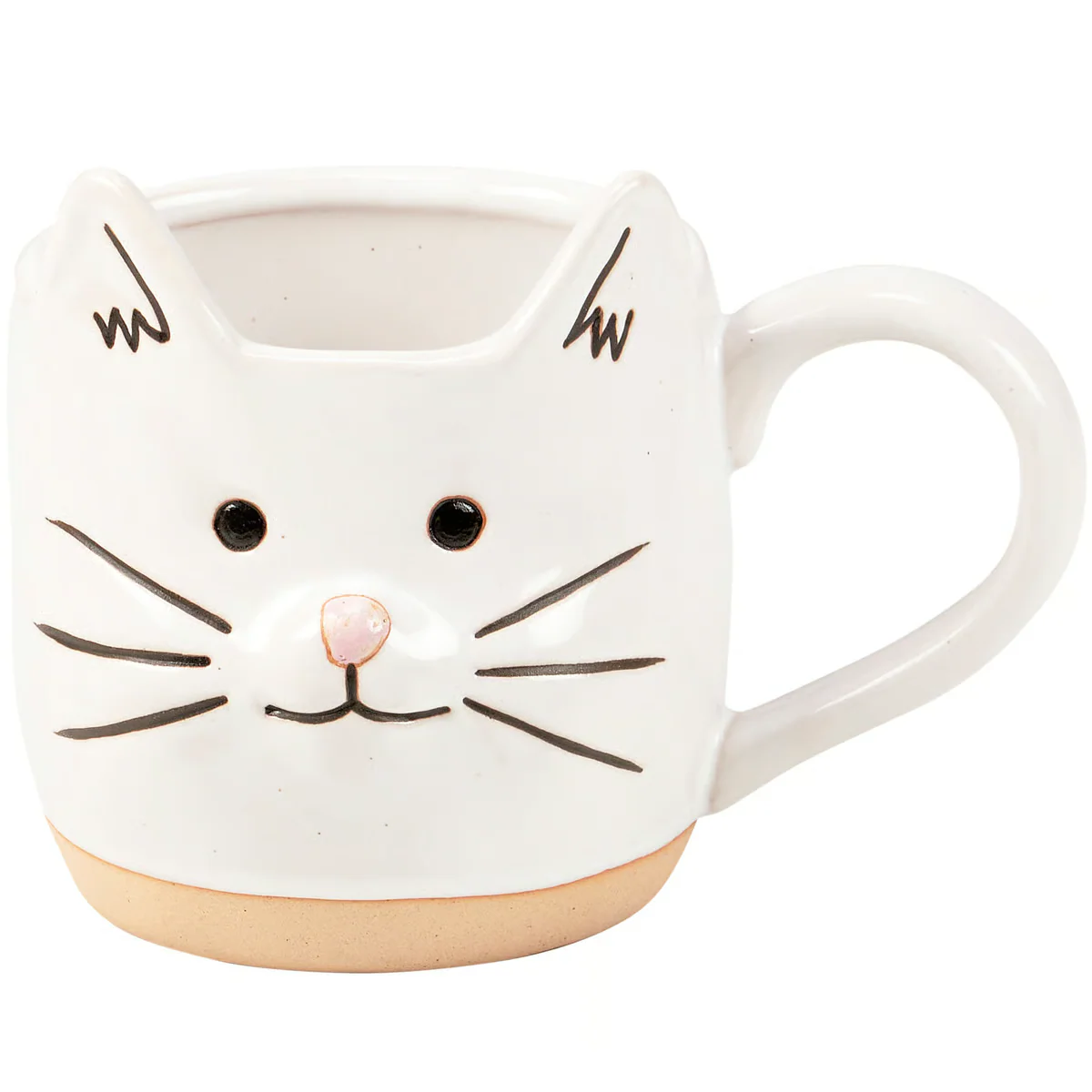 White Cat Head Shaped Mug