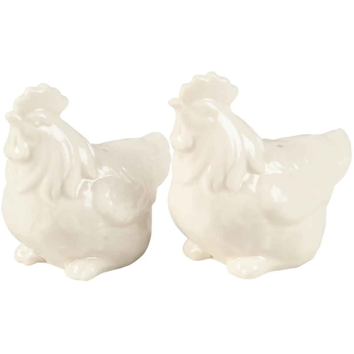 White Chickens Salt And Pepper Shakers