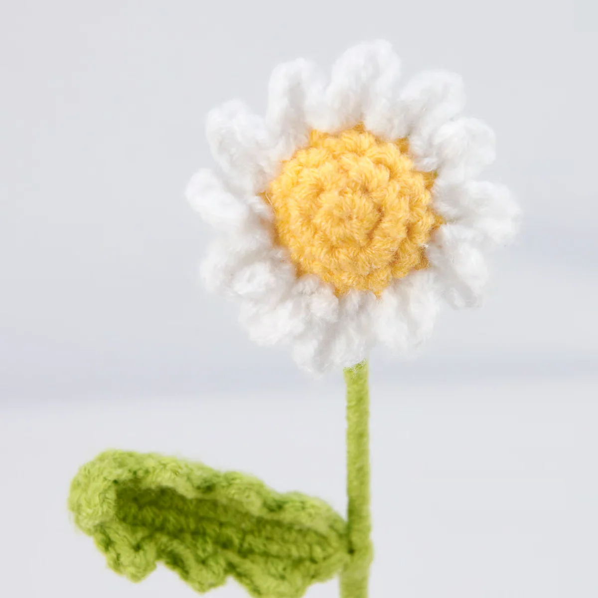White Daisy Crochet Flower 16" H - Image 3