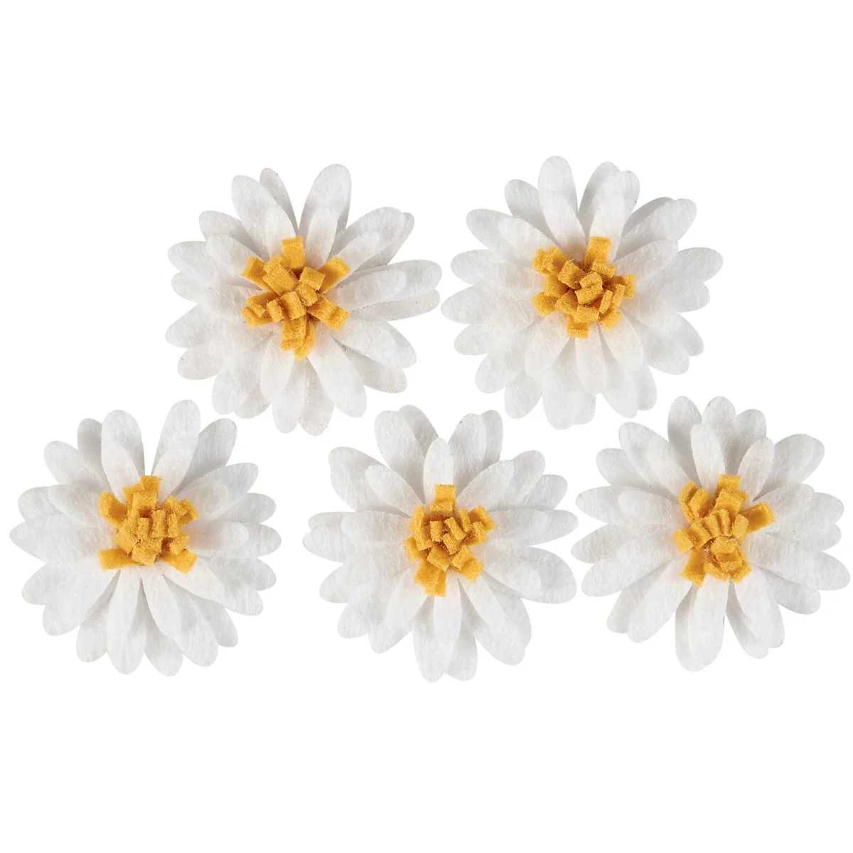 White Daisy Felt Magnets Set of 5 - Image 3