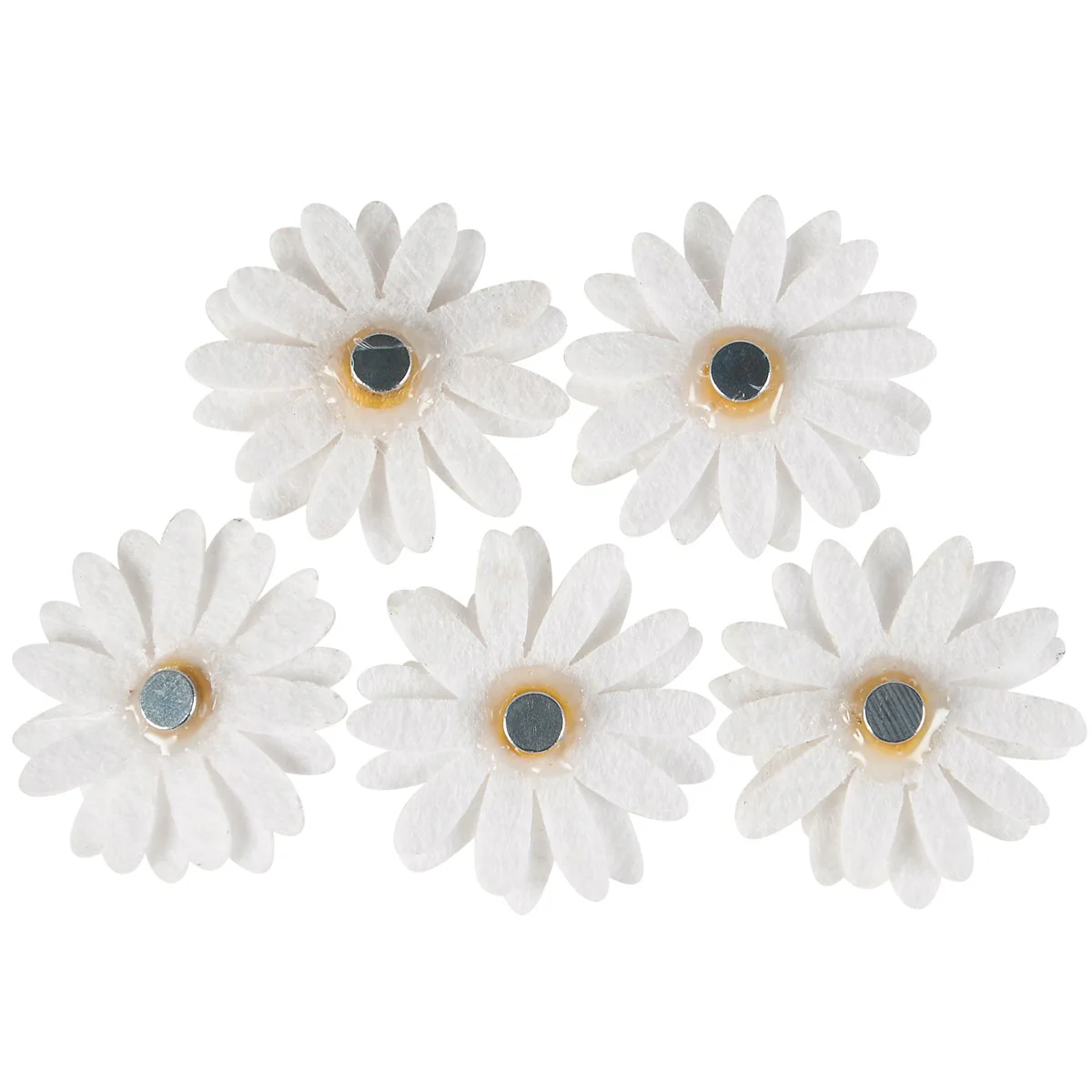 White Daisy Felt Magnets Set of 5 - Image 4