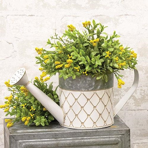 White Diamond Pattern Decorative Watering Can