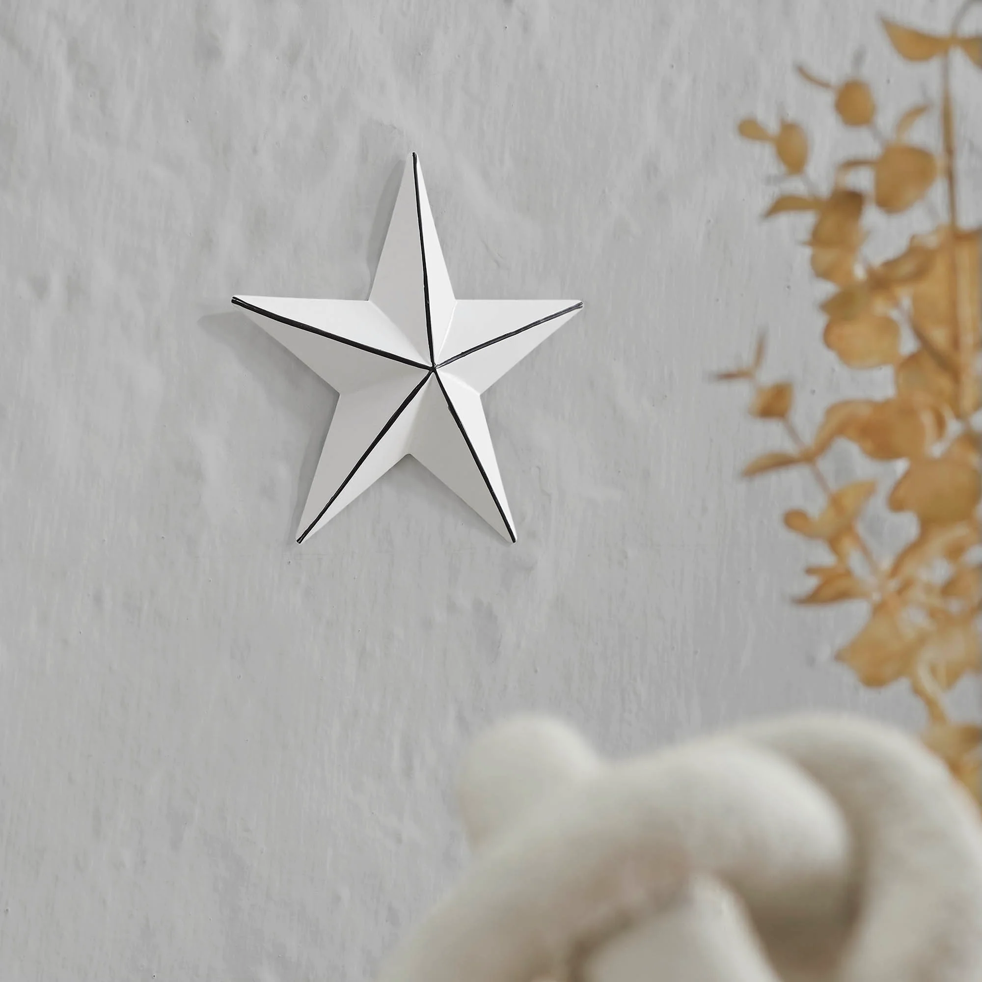 White Distressed 4" Metal Star