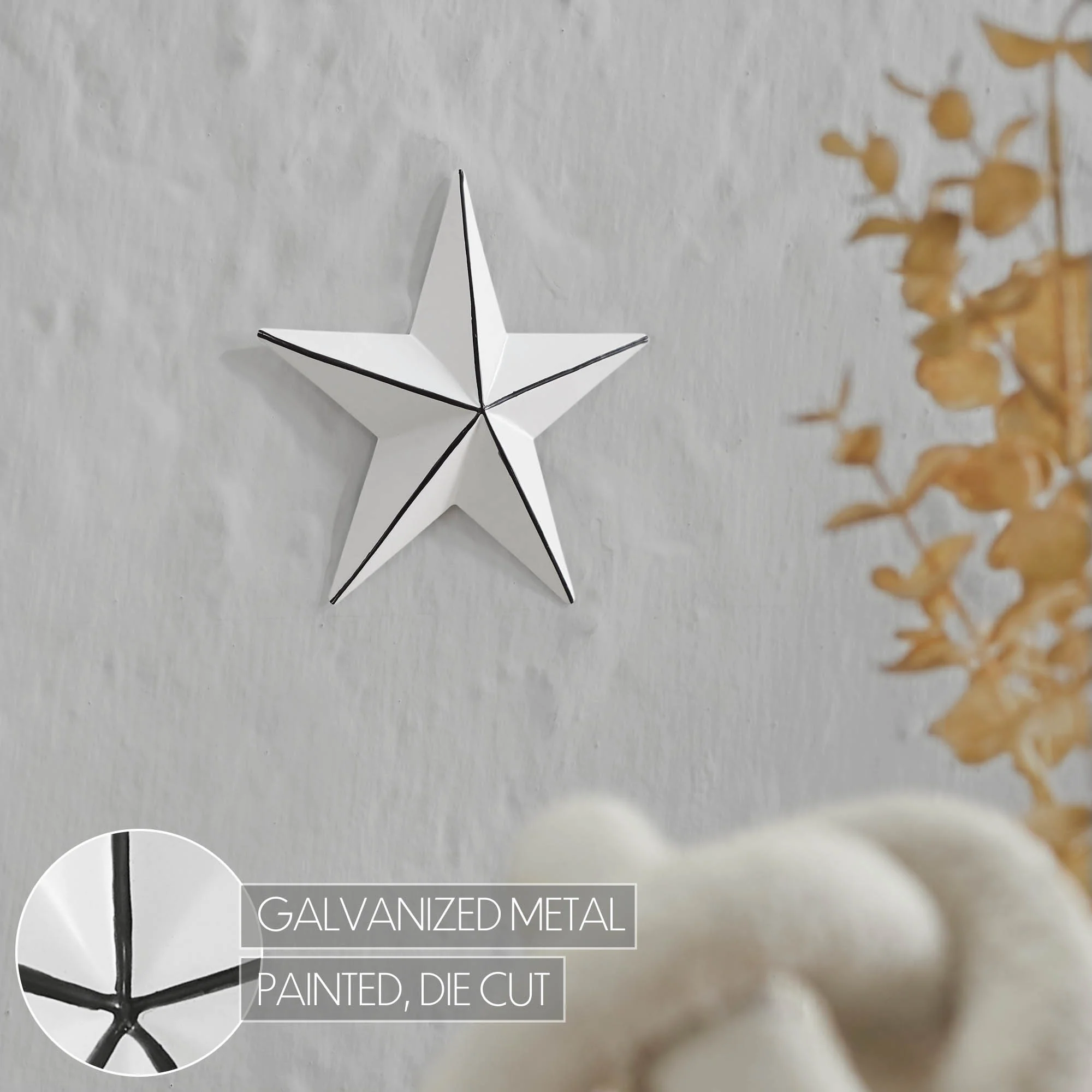 White Distressed 4" Metal Star - Image 6