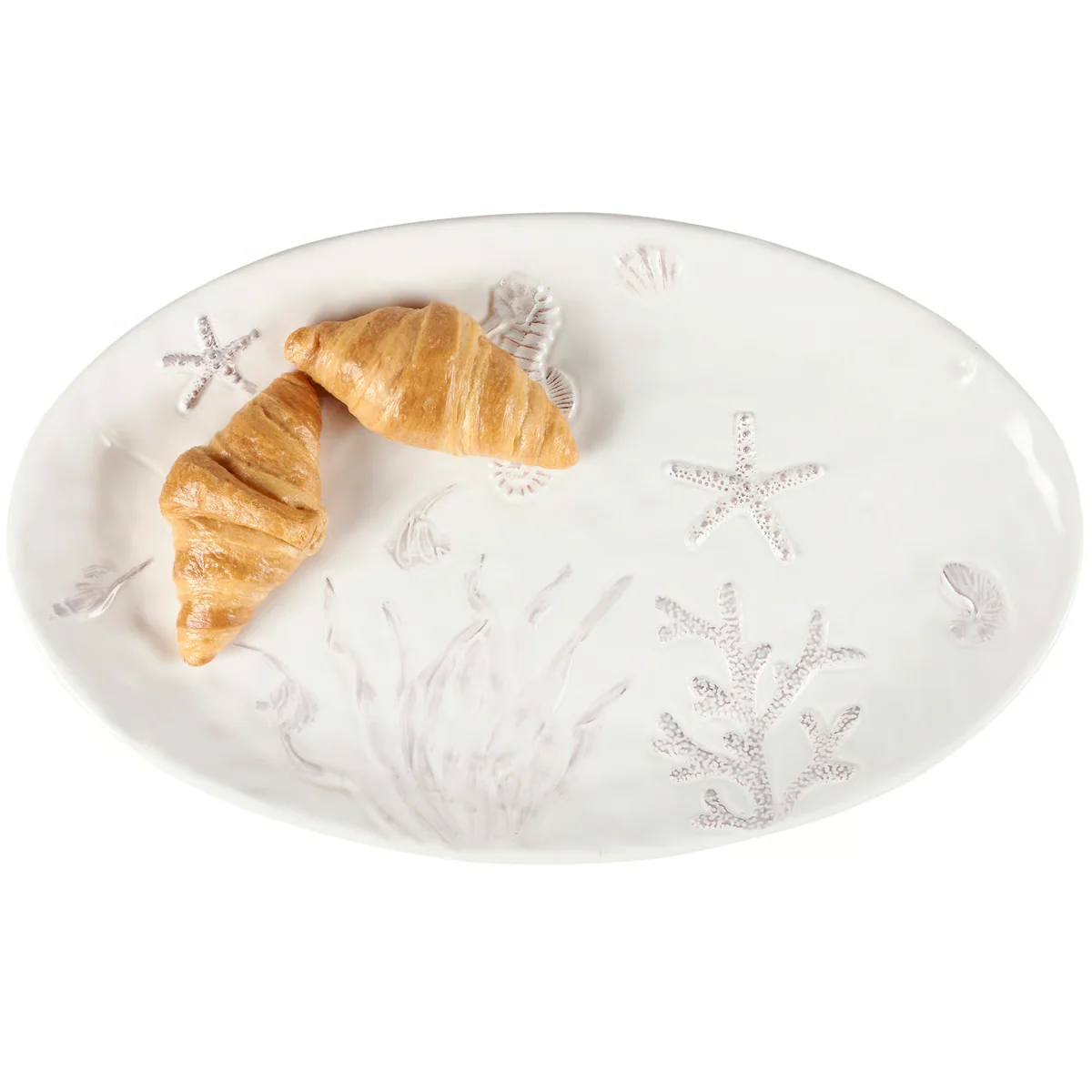 White Embossed Beach Platter