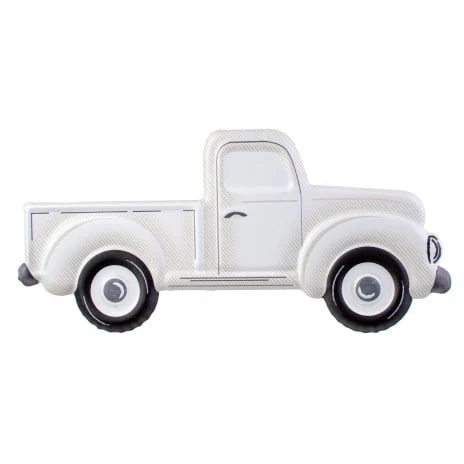 White Farmhouse Truck 12" Metal Embossed Hanger