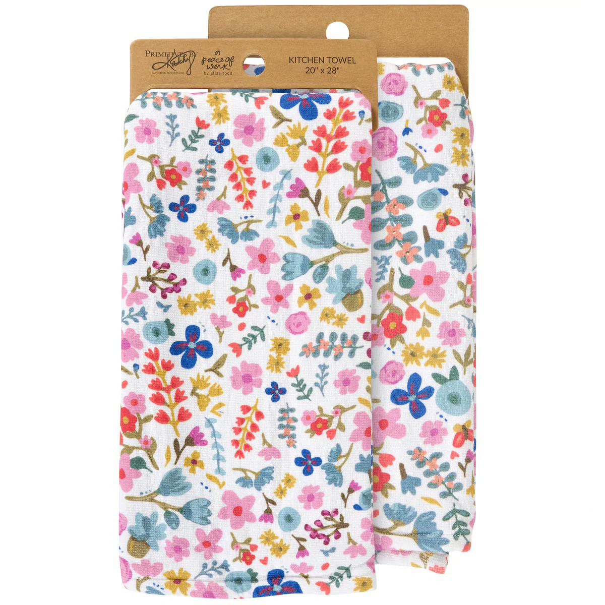 White Floral Kitchen Towel - Image 2