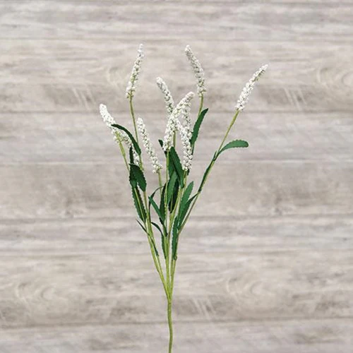 π White Icker Flower & Leaves 20" Faux Floral Spray