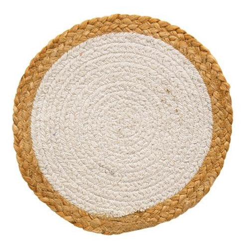 ๐ White Jute & Cotton 10.5" Candle Mat