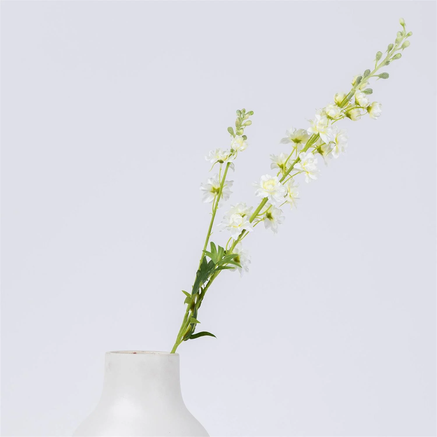 White Larkspur 34" Faux Floral Stem - Image 3