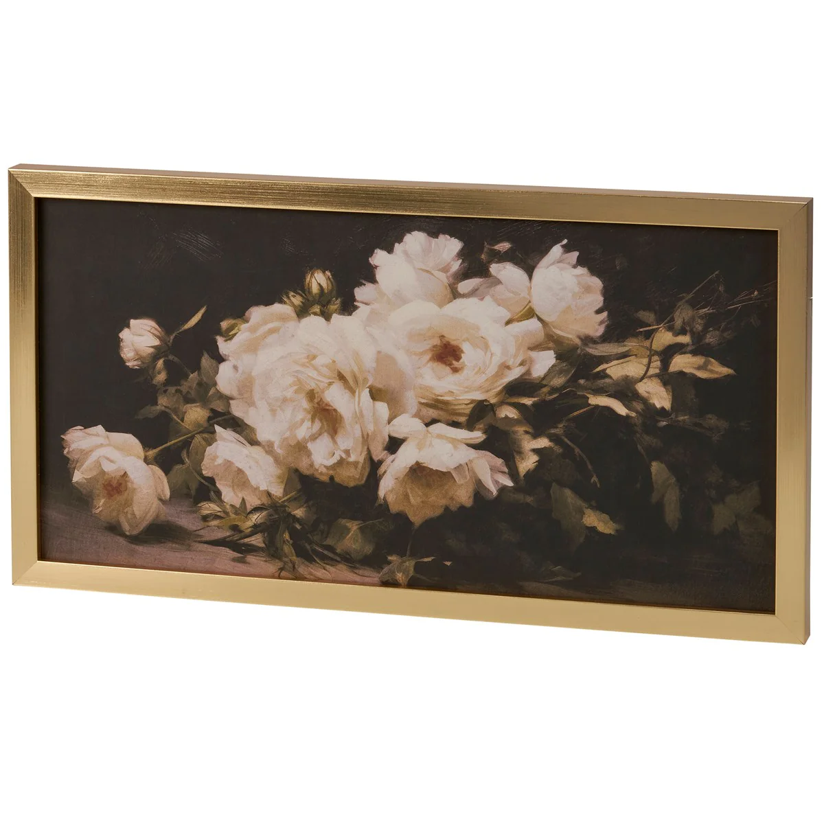 White Peonies Old English Framed Wall Art