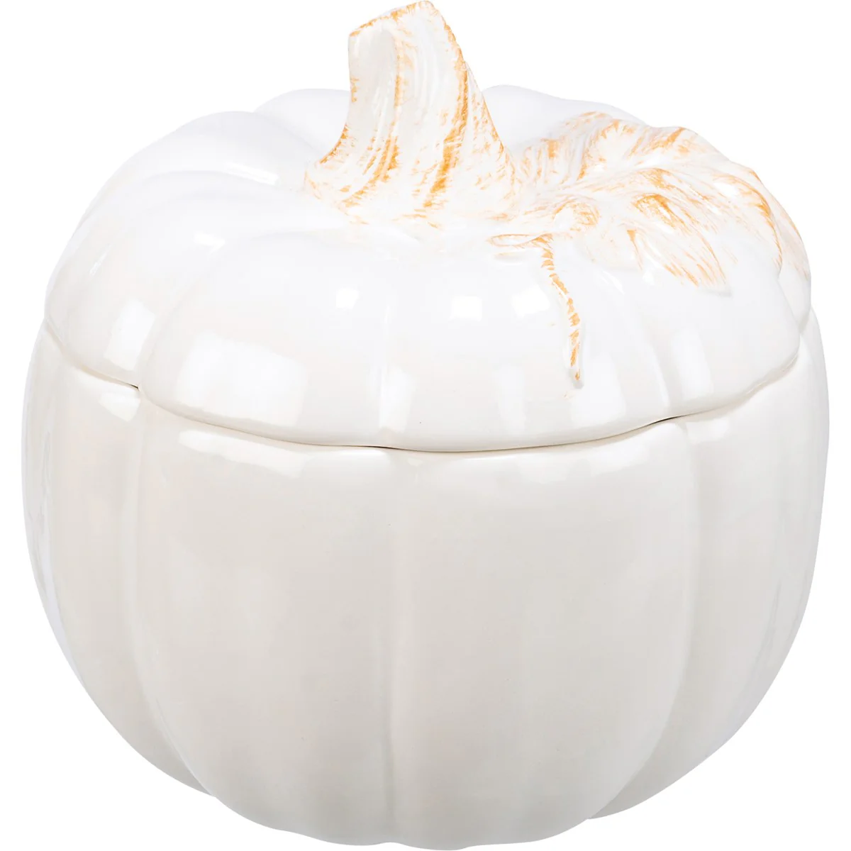 White Pumpkin Ceramic Treat Jar