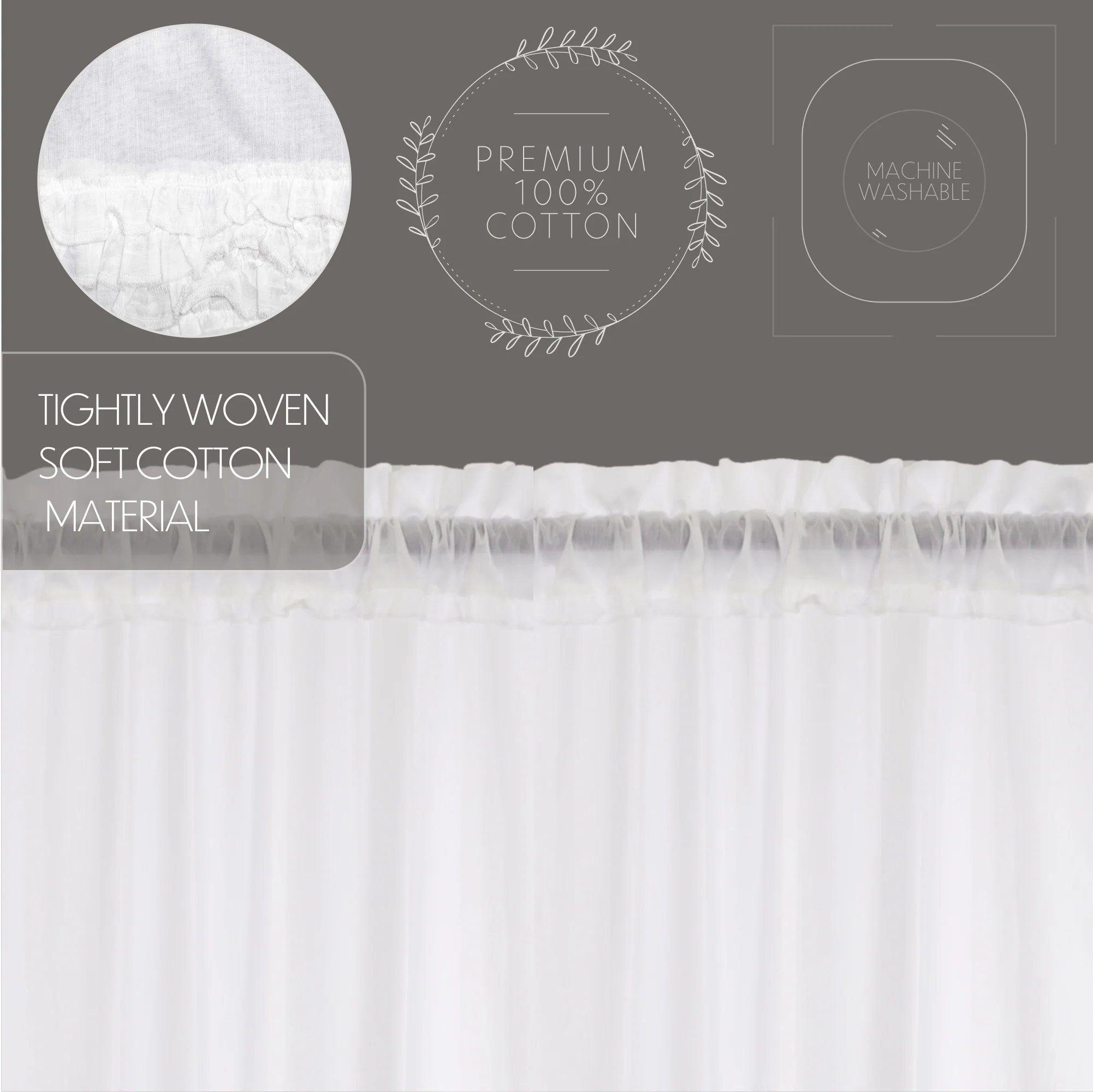 π White Ruffled Sheer Prairie Swags - Image 4