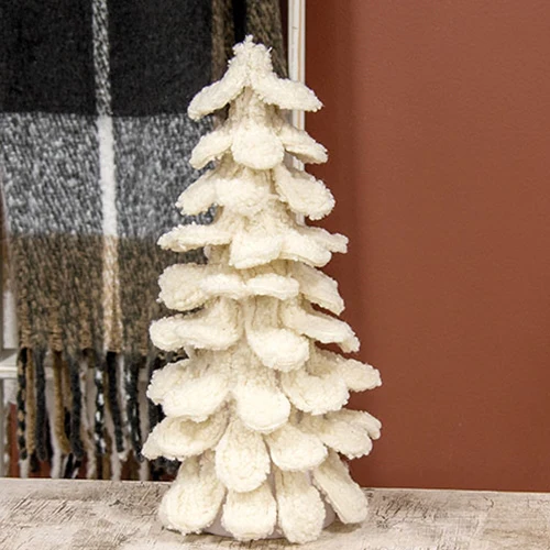 White Sherpa Christmas Tree 17.5"H - Image 4