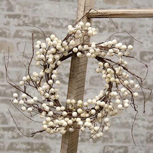 White Snowberry & Twig 16" Faux Winter Wreath