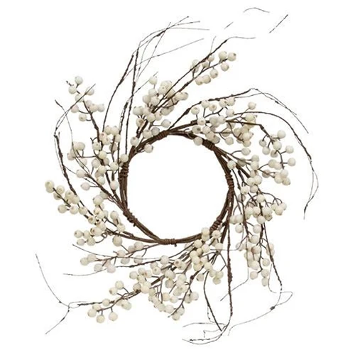 White Snowberry & Twig 16" Faux Winter Wreath - Image 2